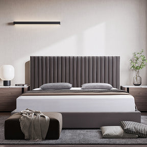 Perugia Grey Queen bed frame in a modern bedroom