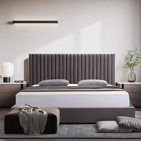 Perugia Grey Queen bed frame in a modern bedroom