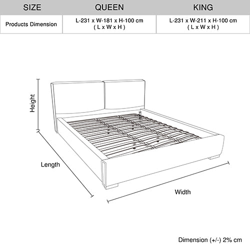 Louis Queen Bed Frame in PU Leather