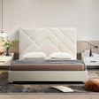 Viterbo Beige King bed frame in a modern bedroom