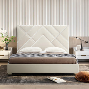 Viterbo Beige King bed frame in a modern bedroom