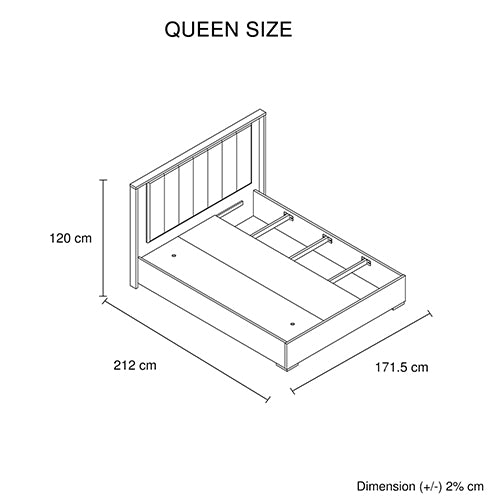 Allure Home Collections Queen Bed Frame with LED Headboard