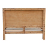 Nowra double oak acacia bed frame side profile showing elevated legs — Allure Home Collections