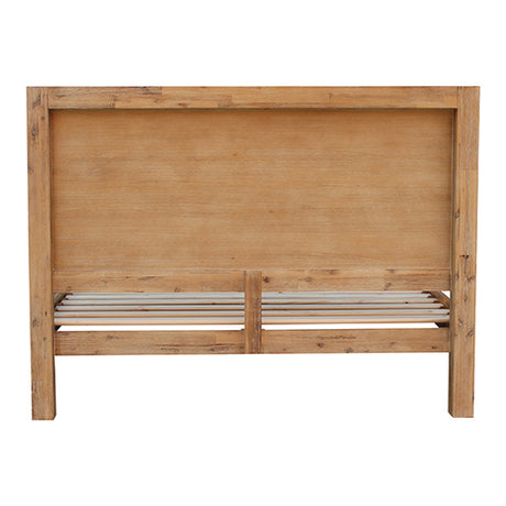 Nowra oak acacia king single bed frame side profile showing leg height — Allure Home Collections