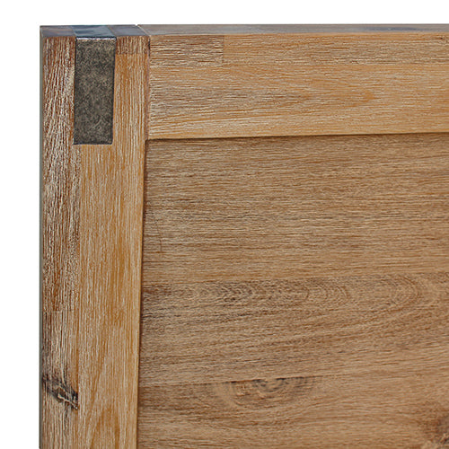 Nowra oak acacia bed frame metal tenon joint detail — Allure Home Collections