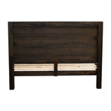 Nowra chocolate acacia bed frame from foot showing full proportions — Allure Home Collections