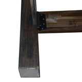 Nowra queen chocolate acacia bed frame detail showing acacia wood grain — Allure Home Collections