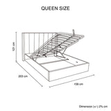 Prado Modern Gas Lift Queen Bed Frame