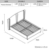 Roman Queen Velvet Bed Frame with Gas Lift