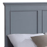 Spencer queen grey solid pine bed frame side profile — Allure Home Collections