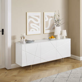 Winkie Buffet Sideboard, White and Gold