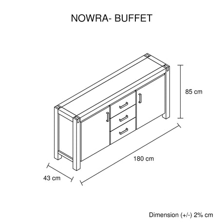 NOWRA Oak Buffet Sideboard Storage Cabinet