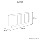 Venus Series Dark Walnut MDF Buffet with Melamine Interior Storage — Allure Home Collections