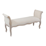 Lille Vintage White Washed Oak Bench Chair