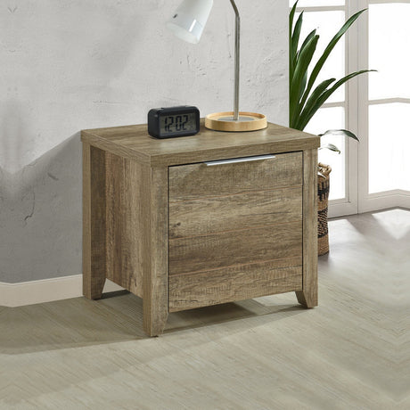 Cielo Bedside Table with 2 Drawers in Natural Wood-Like MDF Oak — Allure Home Collections