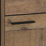 Bedside Table with 2 Drawers in Oak — Particle Board Construction — Allure Home Collections
