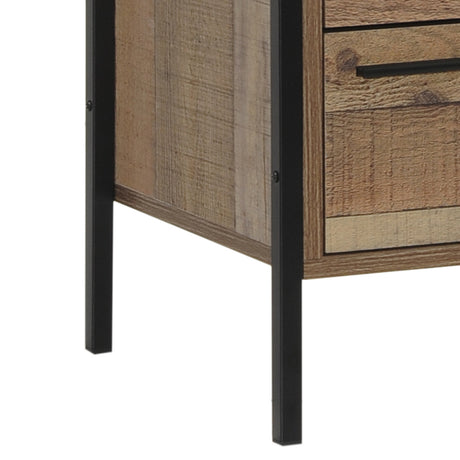 Bedside Table with 2 Drawers in Oak — Particle Board Construction — Allure Home Collections