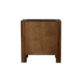 Solid Acacia Bedside Table with 2 Drawers — Metal Wire-Brushed Finish — Allure Home Collections