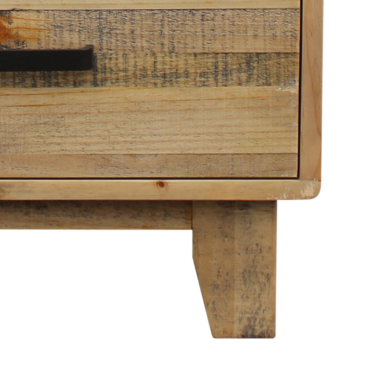Woodland Solid Pine-Plywood Bedside Table with 2 Drawers — Light Brown — Allure Home Collections