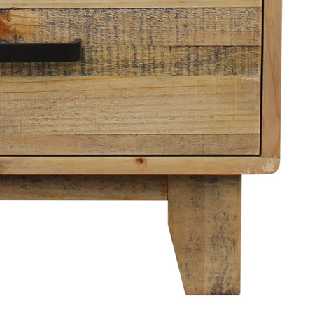 Woodland Solid Pine-Plywood Bedside Table with 2 Drawers — Light Brown — Allure Home Collections