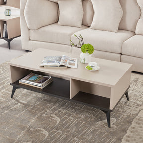 Seymour champagne MDF coffee table in a modern living room