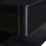 High-Gloss Coffee Table with 4 Drawers and Tempered Glass Top — White and Black — Allure Home Collections
