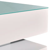 High-Gloss Coffee Table with 4 Drawers and Tempered Glass Top — White and Black — Allure Home Collections