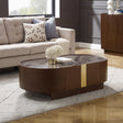 Venus Dark Walnut Coffee Table with Storage — Fully Assembled — Allure Home Collections