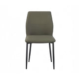 Billy Brown Faux Leather Dining Chairs with Powder-Coated Iron Legs — Set of 6 — Allure Home Collections