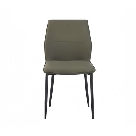 Billy Brown Faux Leather Dining Chairs with Powder-Coated Iron Legs — Set of 6 — Allure Home Collections