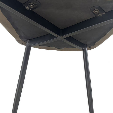 Billy Brown Faux Leather Dining Chairs with Powder-Coated Iron Legs — Set of 6 — Allure Home Collections