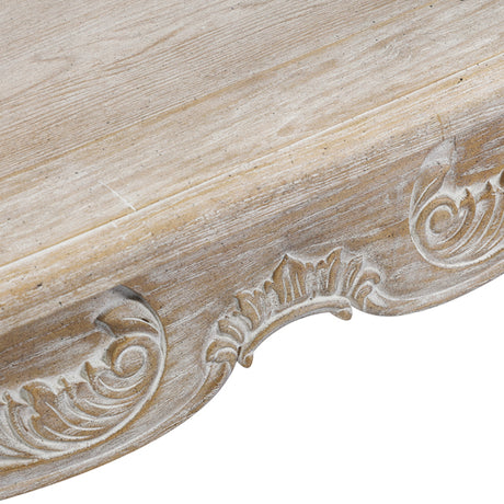 Elegant Oak Wood White Washed Dining Set