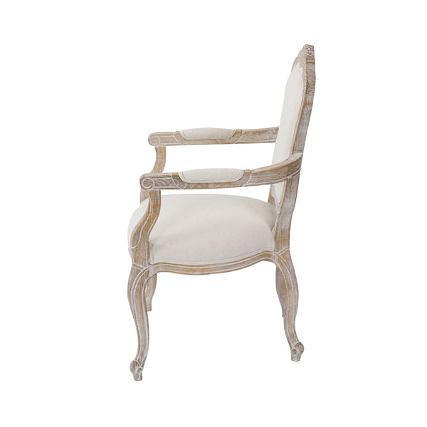 Elegant Oak Wood White Washed Dining Set