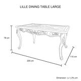 Elegant Oak Wood White Washed Dining Set
