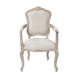White Washed Oak Wood Dining Armchair Set