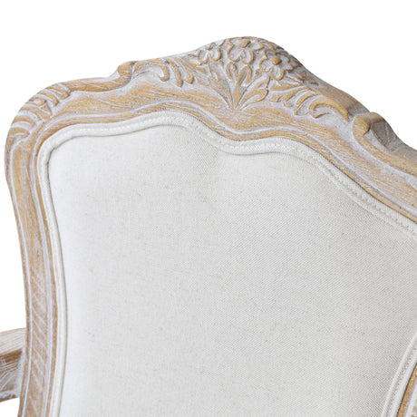 White Washed Oak Wood Dining Armchair Set