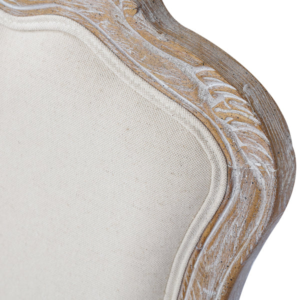 White Washed Oak Wood Dining Armchair Set