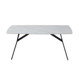 Hoyleton rectangular dining table in white sintered stone