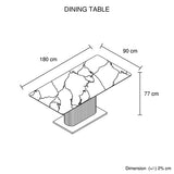 Ceramic Top Dining Table with Stainless Steel Legs