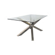 Watervale Rectangular Glass Dining Table, Silver 180cm
