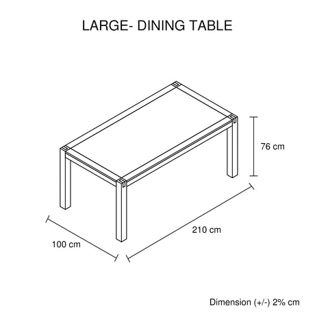 Auburn Rectangular Dining Table, Oak 210cm