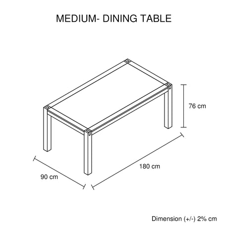 Elegant 180cm Solid Acacia Dining Table