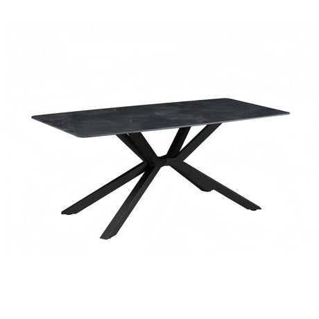 Undalya rectangular dining table in green sintered stone