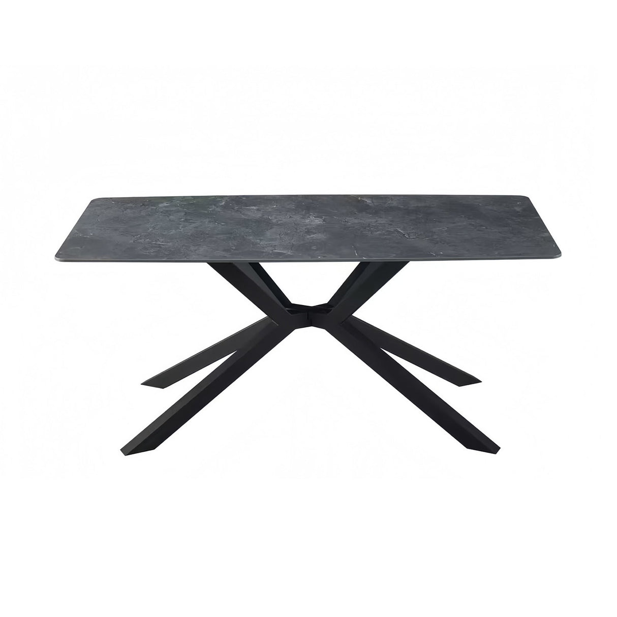 Undalya rectangular dining table in green sintered stone