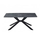 Undalya rectangular dining table in green sintered stone