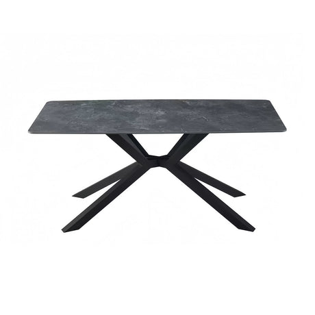 Undalya rectangular dining table in green sintered stone