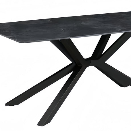 Undalya rectangular dining table in green sintered stone