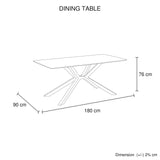 Undalya rectangular dining table in green sintered stone