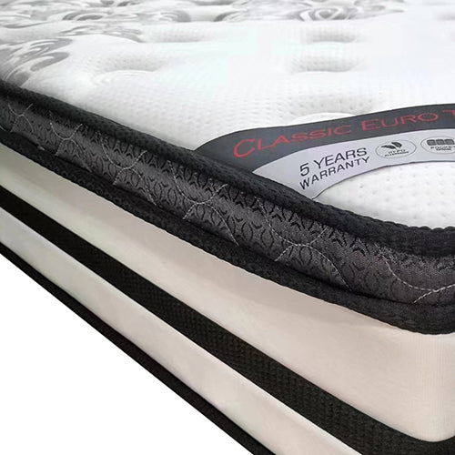 Medium Euro top memory foam pocket spring mattress, 31cm queen