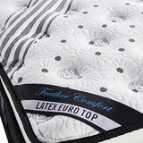 Medium firm latex euro top pocket spring mattress, 33cm queen